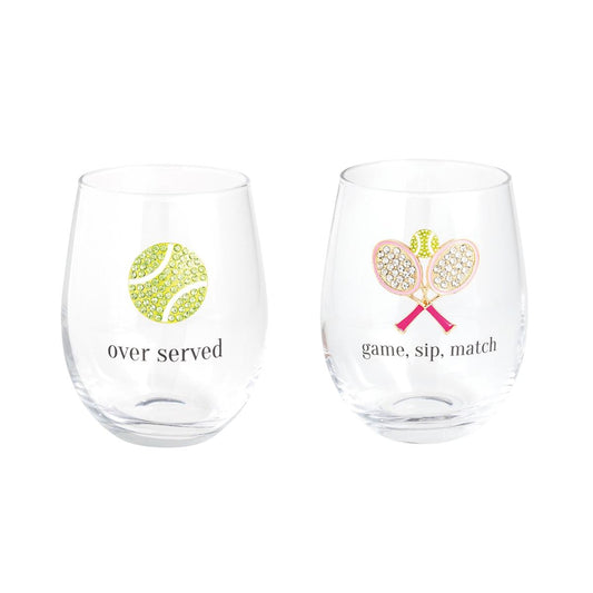 Mud Pie - Stemless Wine - Tennis Jewel