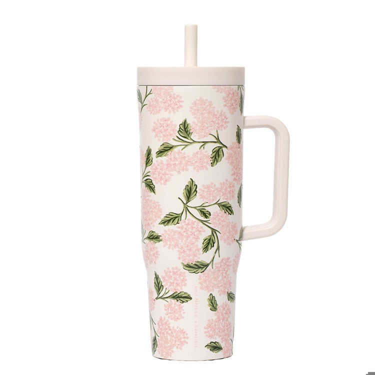 Corkcicle - 40oz Cruiser Blue - Rifle Paper Co. - Pink Hydrangea - Findlay Rowe Designs