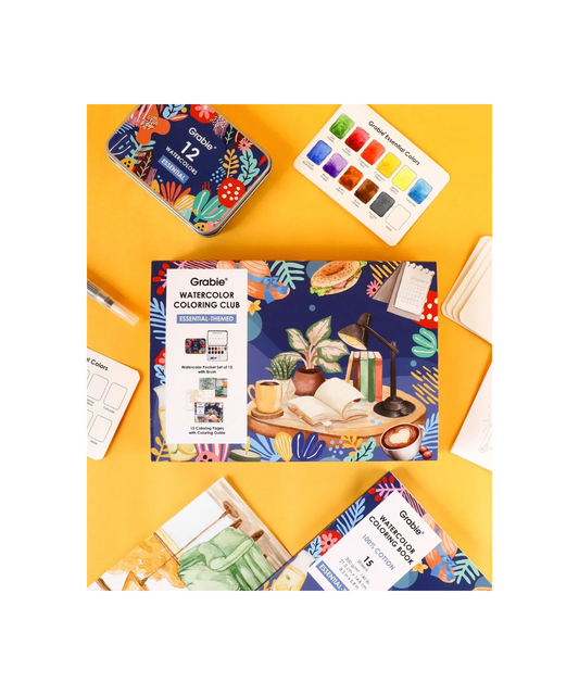 Grabie - Watercolor Coloring Club Box - Essential Themed - Findlay Rowe Designs