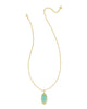 Kendra Scott - Necklace - Elle Lattice Frame Gold Large Long Pendant Necklace -  Light Green  Mother of Pearl - Findlay Rowe Designs