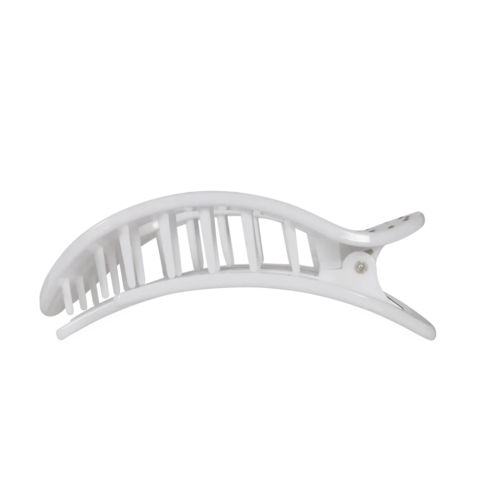 Teleties - Large Flat Round Hair Clip - White Polka Dot - Findlay Rowe Designs