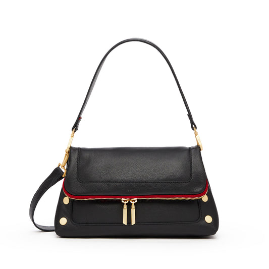 Hammitt - Beverly Crossbody - Brushed Gold Red Zip - Medium - Black - Findlay Rowe Designs