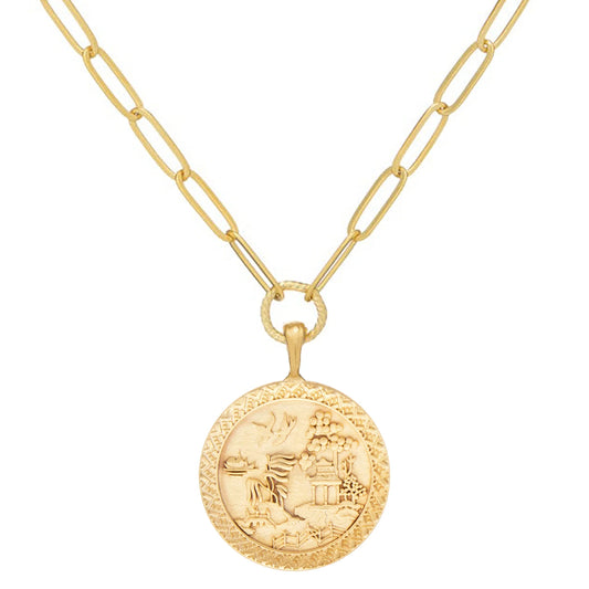 Susan Shaw - Necklace - Blue Willow Paperclip