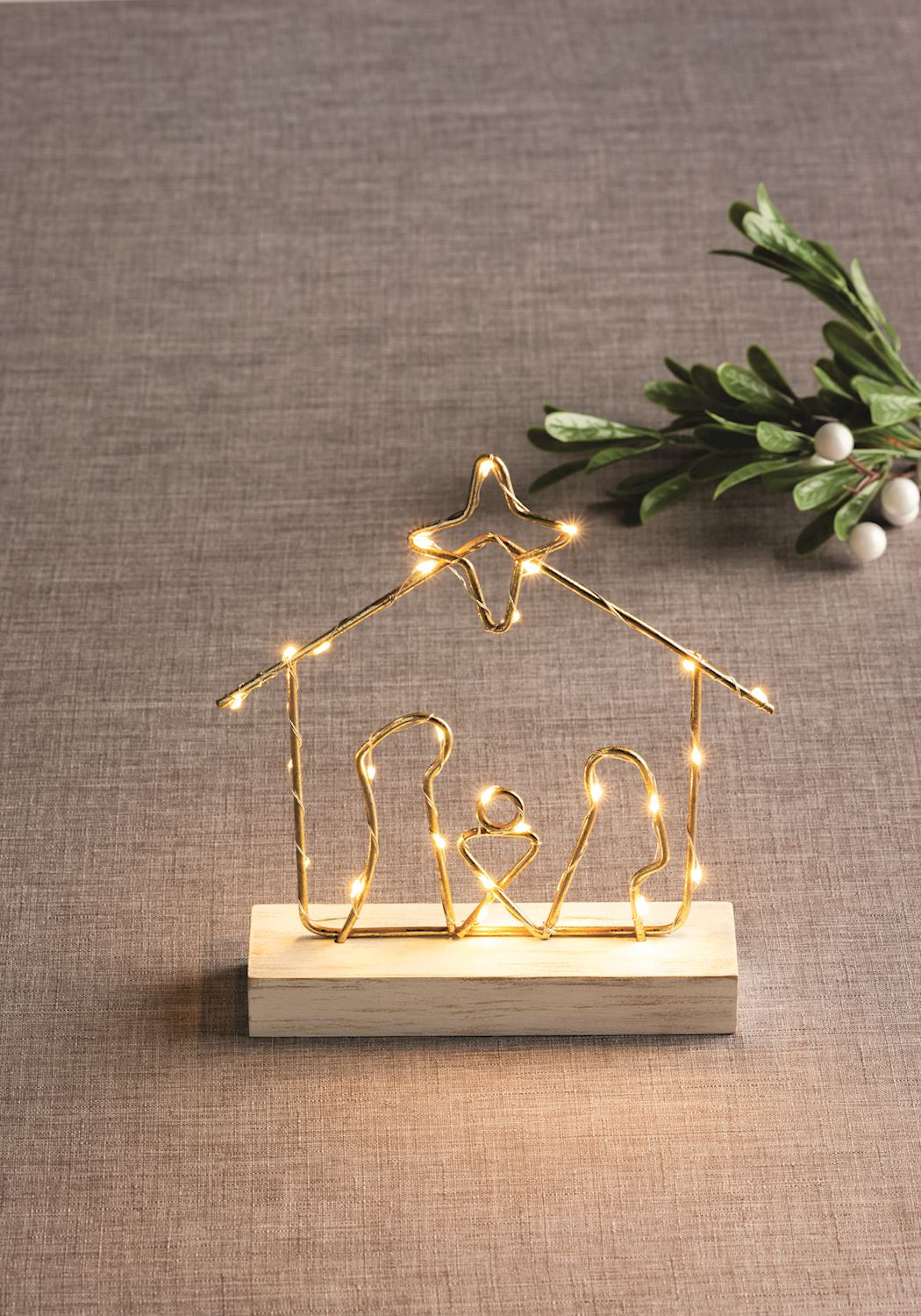 Mud Pie - Light-Up Wire Nativity Sitter