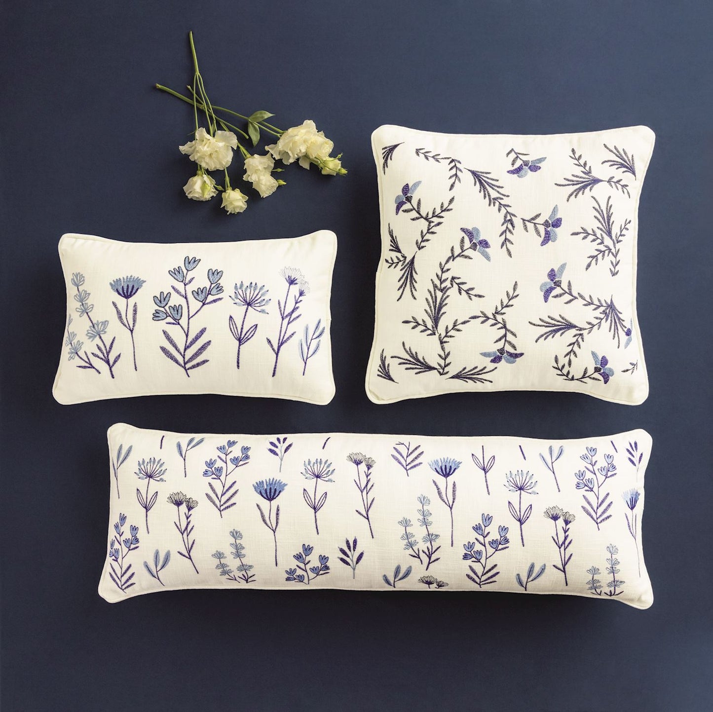 Mud Pie - Pillow - Blue Floral - Findlay Rowe Designs