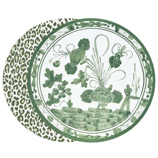 Beatriz Ball - Placemat- Faenza & Leopard Reversible - Green - Findlay Rowe Designs