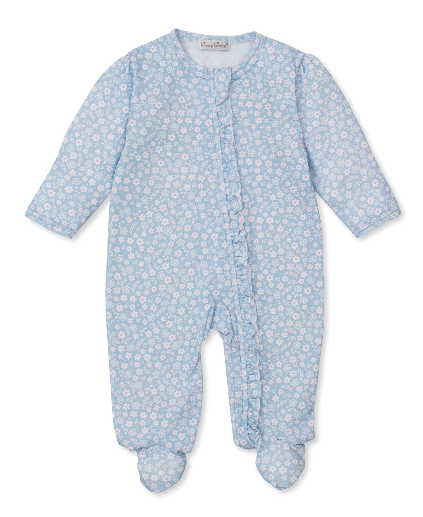 Kissy Kissy - Zipper Footie - Fall Bloom - Blue - Findlay Rowe Designs