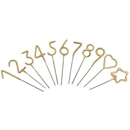 Mini Gold Number Sparkler Wand 4" - Findlay Rowe Designs