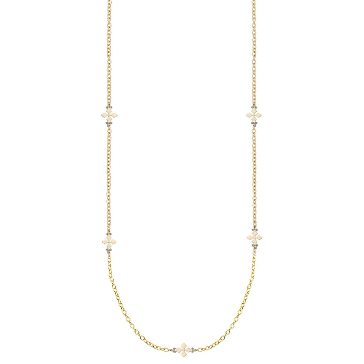 Natalie Wood - Believer Cross Station Necklace in Gold - Findlay Rowe Designs