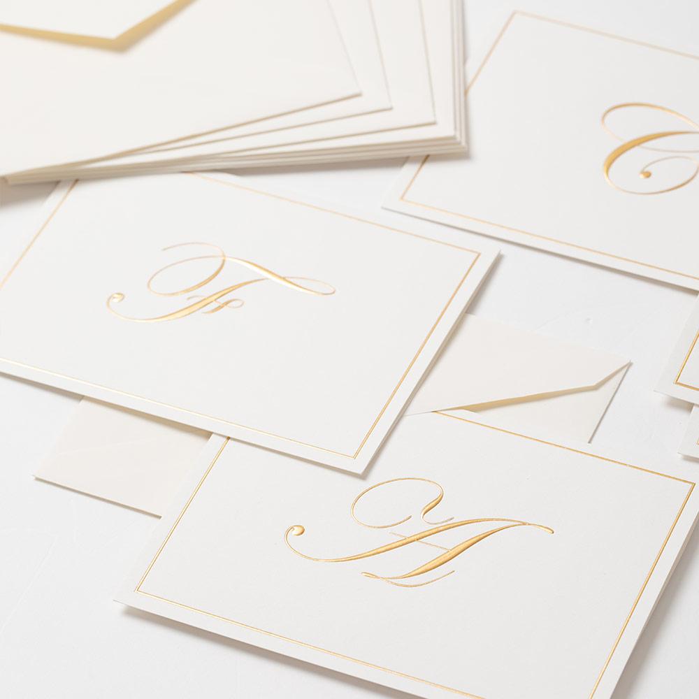 Caspari - Blank Correspondence Cards - Single Initial - Gold Embossed - Findlay Rowe Designs