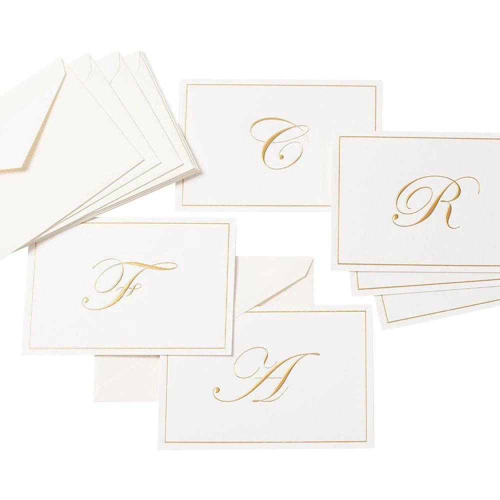Caspari - Blank Correspondence Cards - Single Initial - Gold Embossed - Findlay Rowe Designs