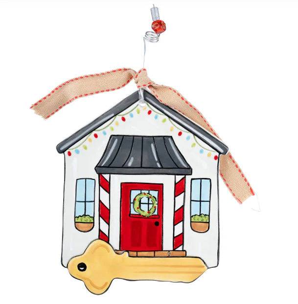 NEW HOME KEY FLAT CERAMIC HOLIDAY ORNAMENT - Findlay Rowe Designs
