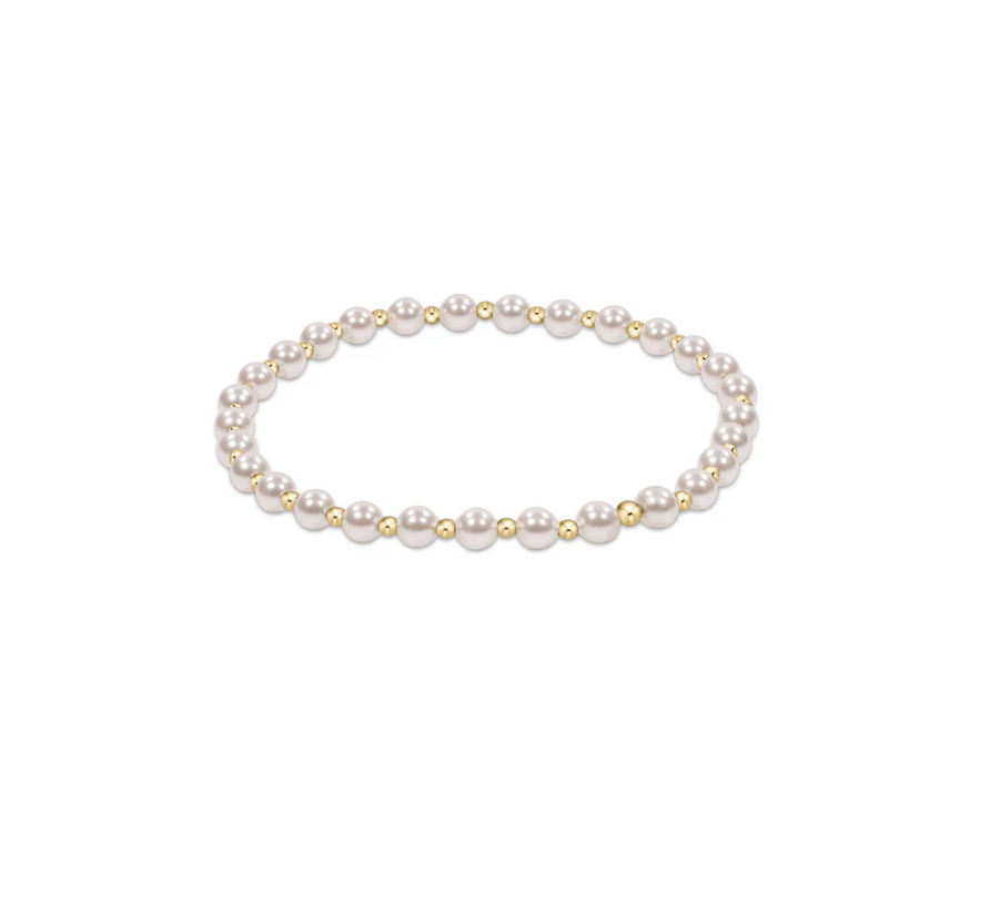 Enewton - Classic Grateful Pattern 4mm Bead Bracelet - Pearl - Findlay Rowe Designs