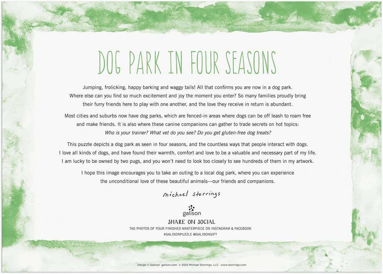 Michael Storrings - Dog Park in Four Seasons - Findlay Rowe Designs