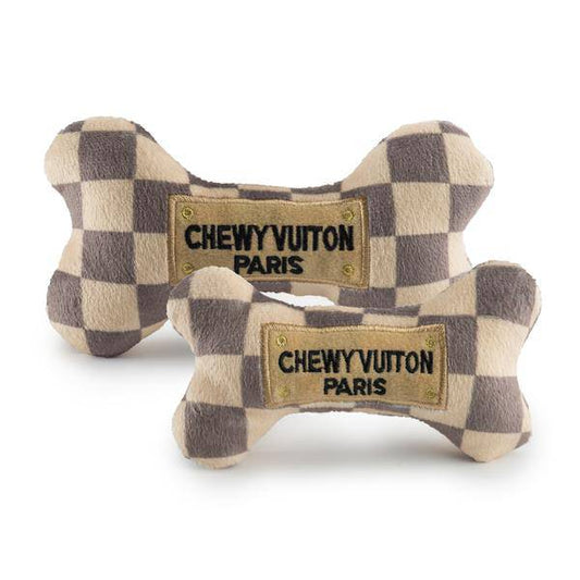 Chewy Vuiton Bone Toy - Large Checker - Findlay Rowe Designs
