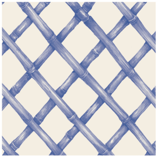 Hester & Cook - Cocktail Napkin - Blue Lattice - Findlay Rowe Designs