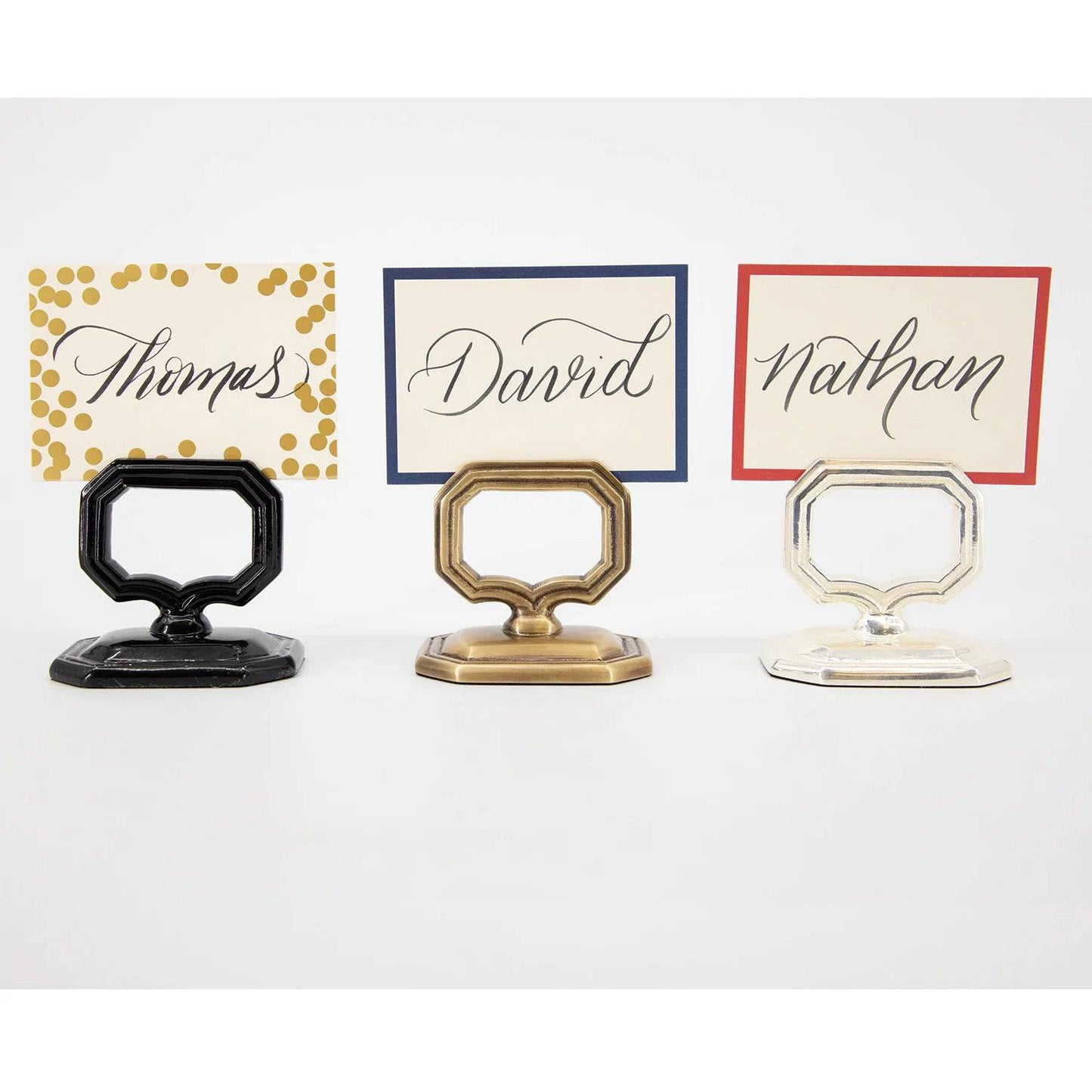 Hester & Cook - Napkin Ring - Brass with Place Card Holder - Findlay Rowe Designs