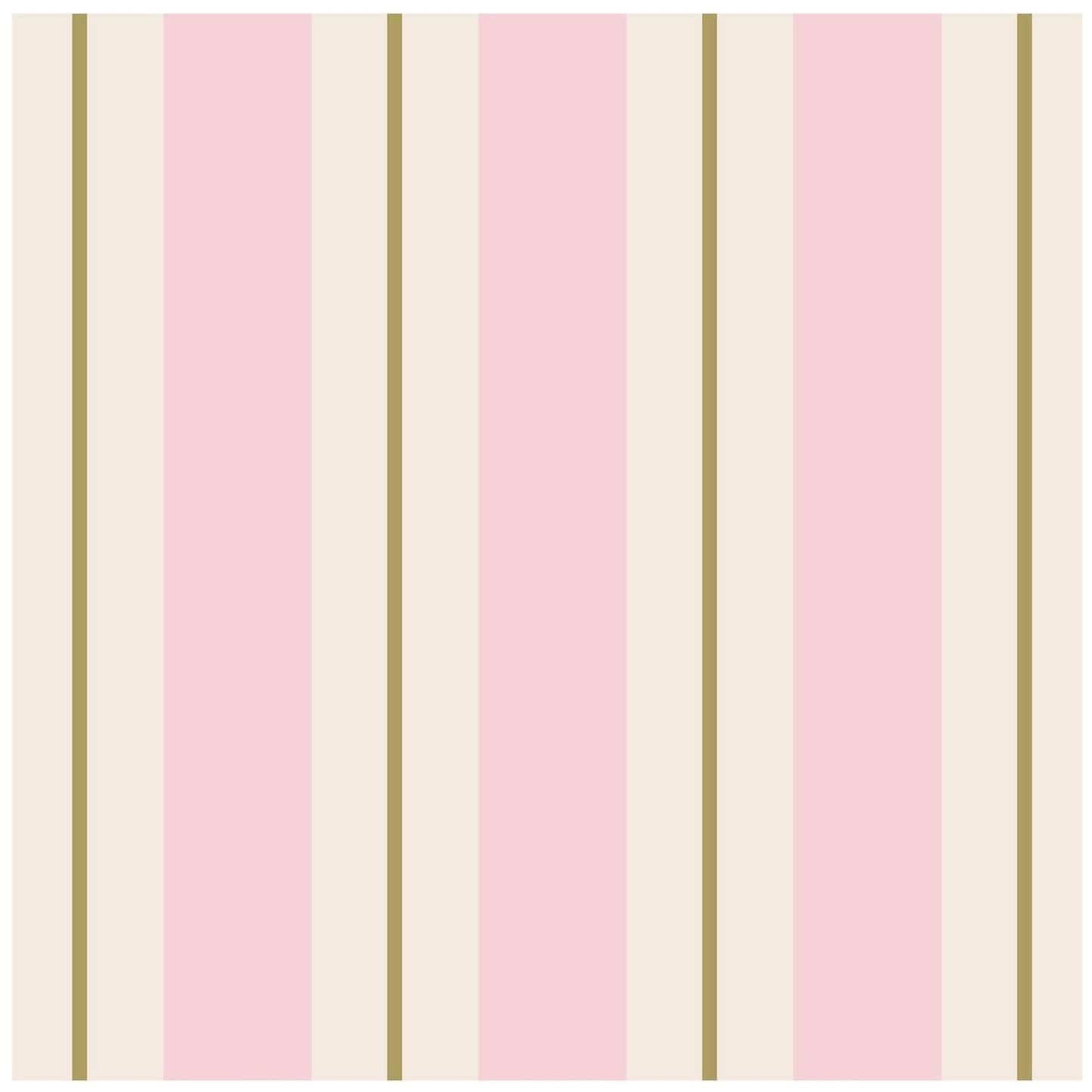 Hester & Cook - Cocktail Napkin - Pink Gold Awning Stripe - Findlay Rowe Designs