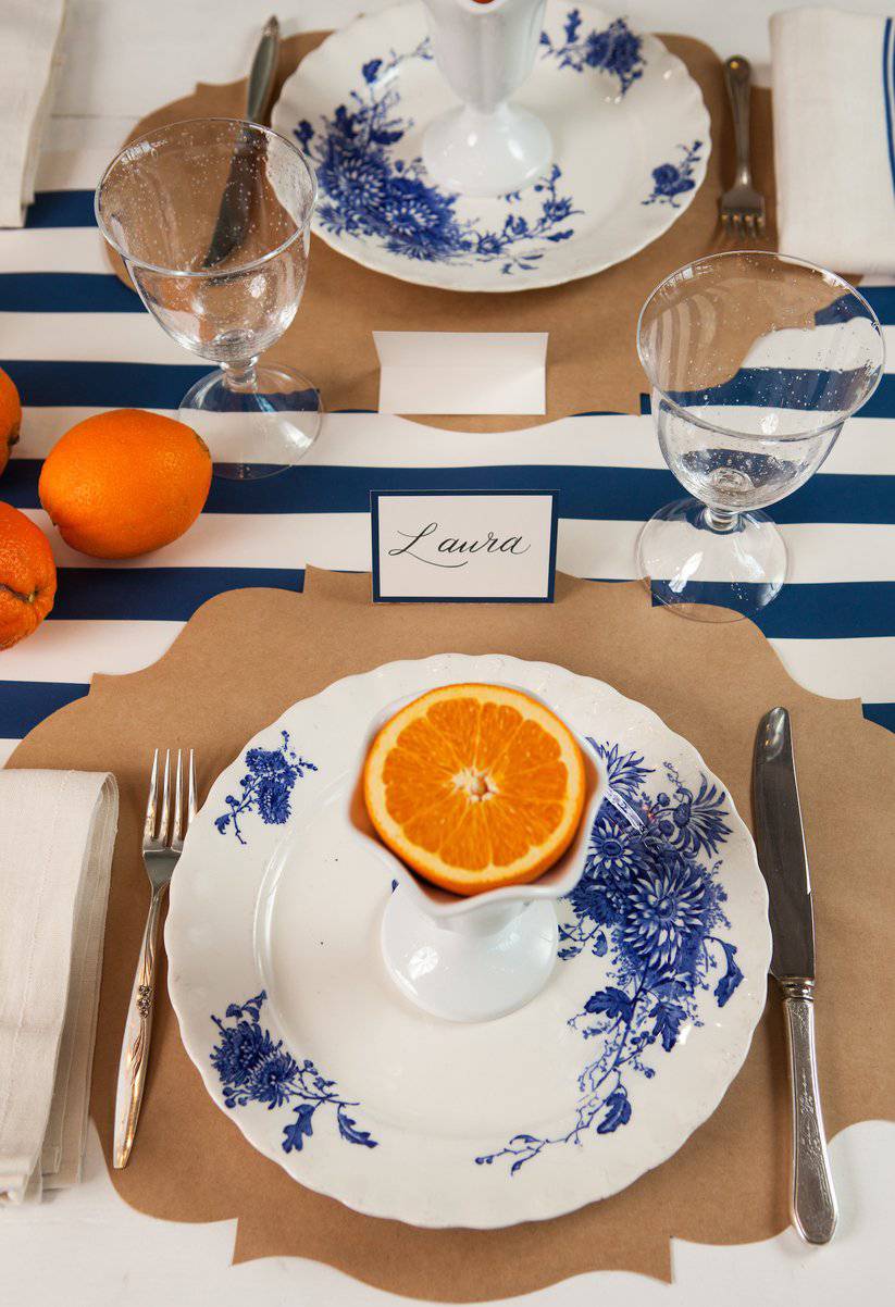 Hester & Cook - Table Runner - Navy Classic Stripe - Findlay Rowe Designs