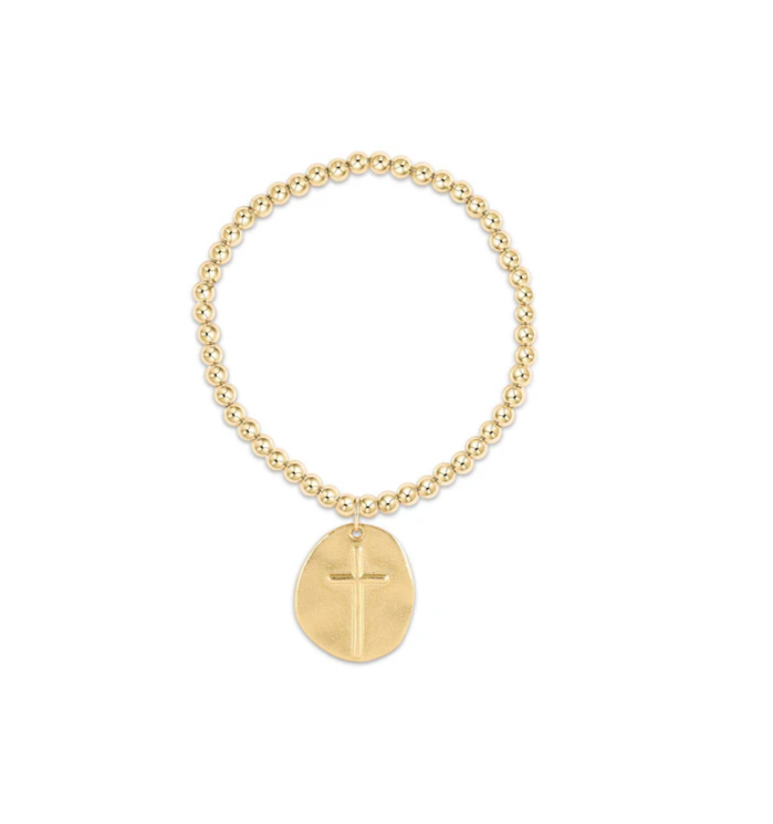 Enewton - Classic Gold 4mm Bead Bracelet - Inspire Gold Charm - Findlay Rowe Designs