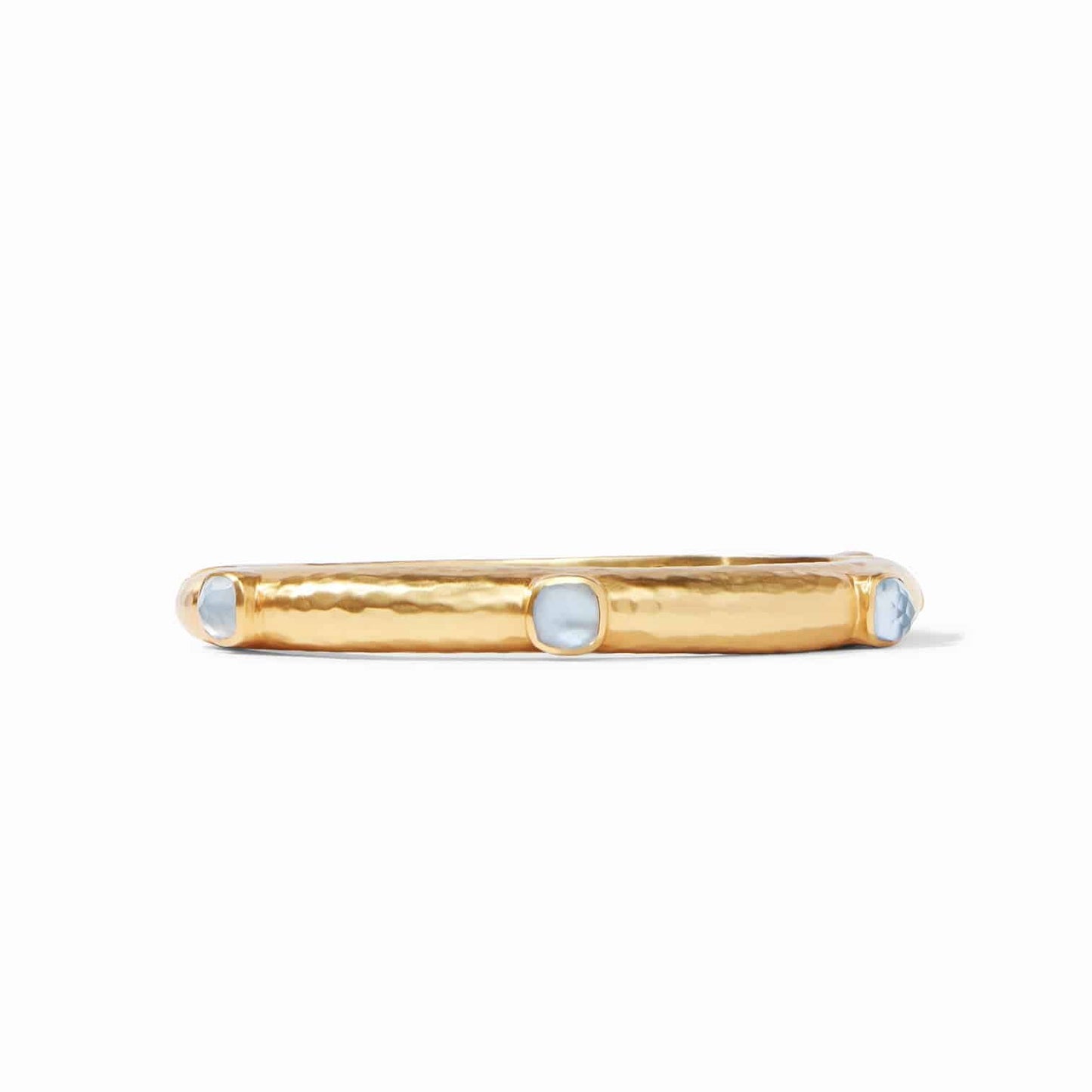 Julie Vos - Hinge Bangle - Catalina Gemstone - Iridescent Chalcedony Blue - Findlay Rowe Designs