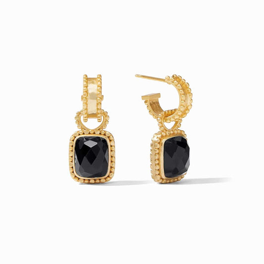 Julie Vos - Marbella Hoop & Charm Earring - Obsidian Black - Findlay Rowe Designs