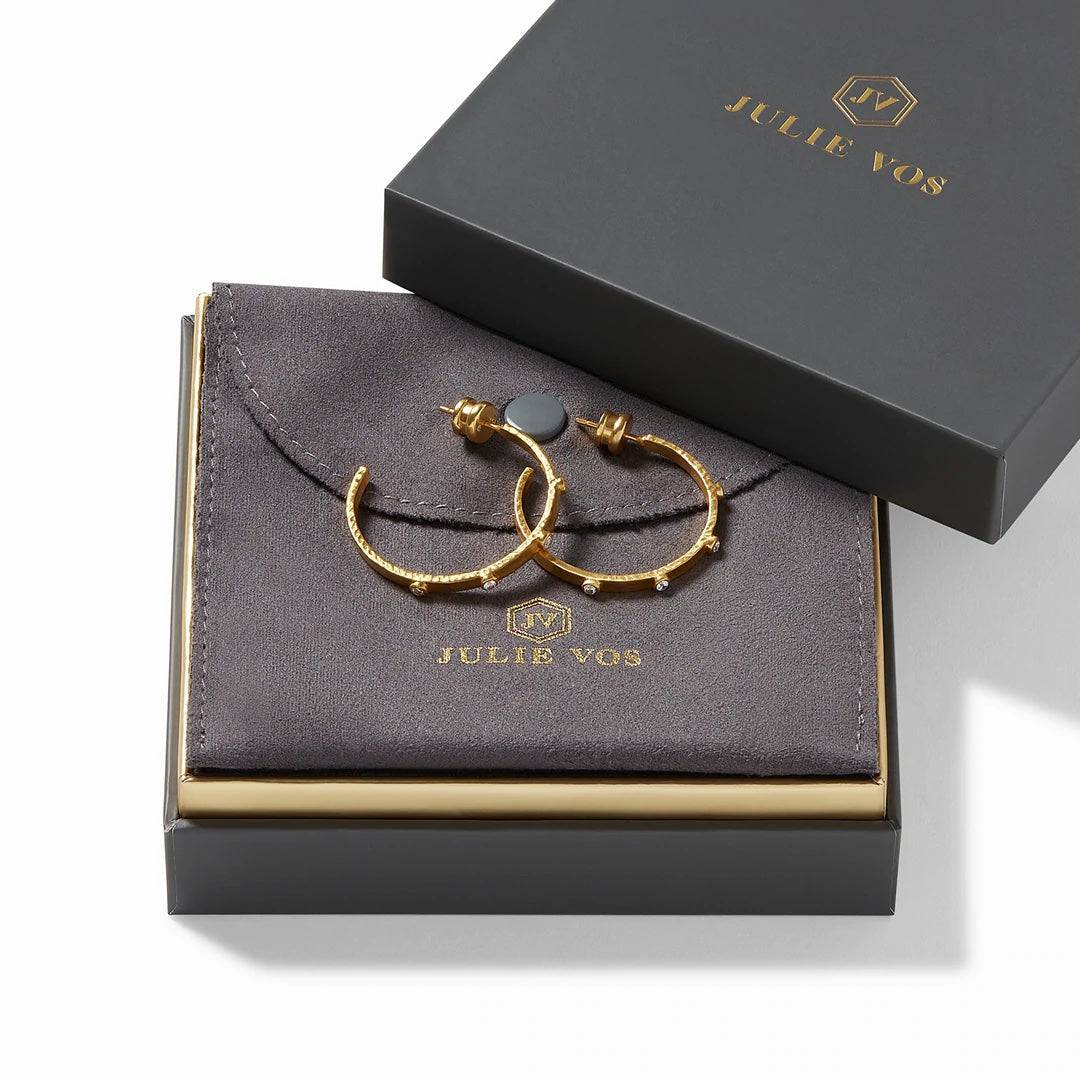 Julie Vos - Crescent Stone Hoop - CZ - Findlay Rowe Designs