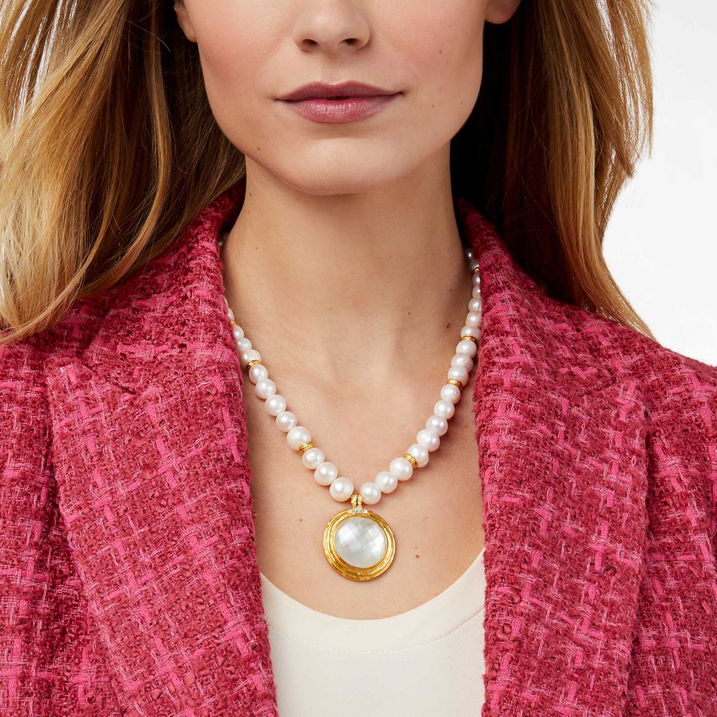 Julie Vos - Astor Statement Necklace - Iridescent Clear Crystal - Findlay Rowe Designs