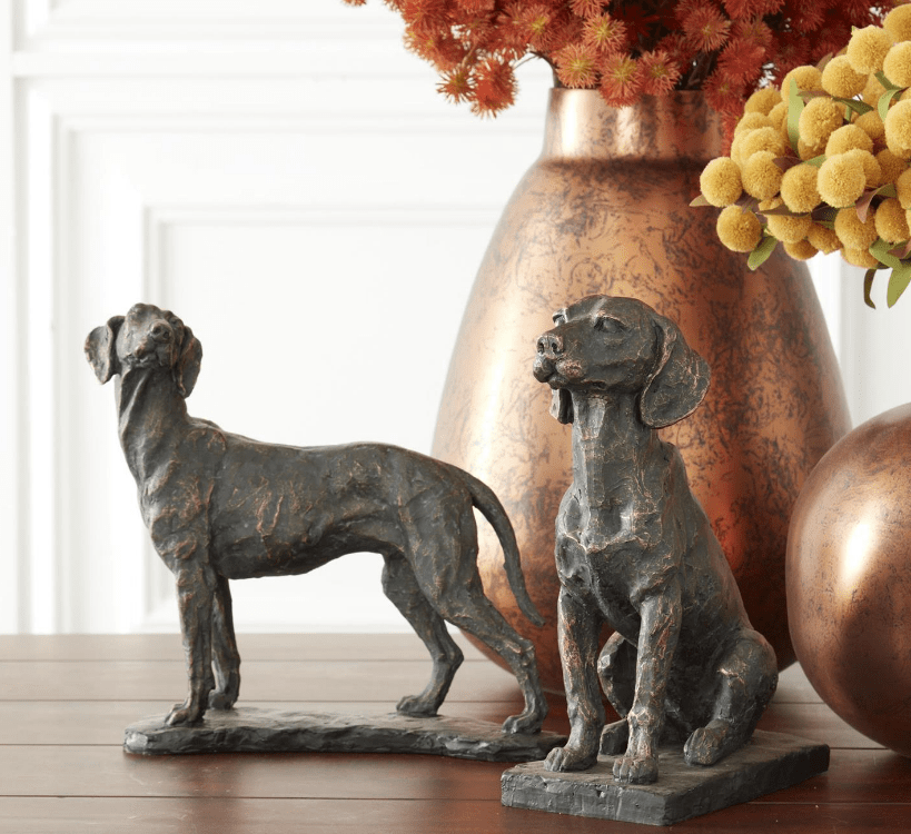 Standing Dog on Black Base - Patina - Findlay Rowe Designs