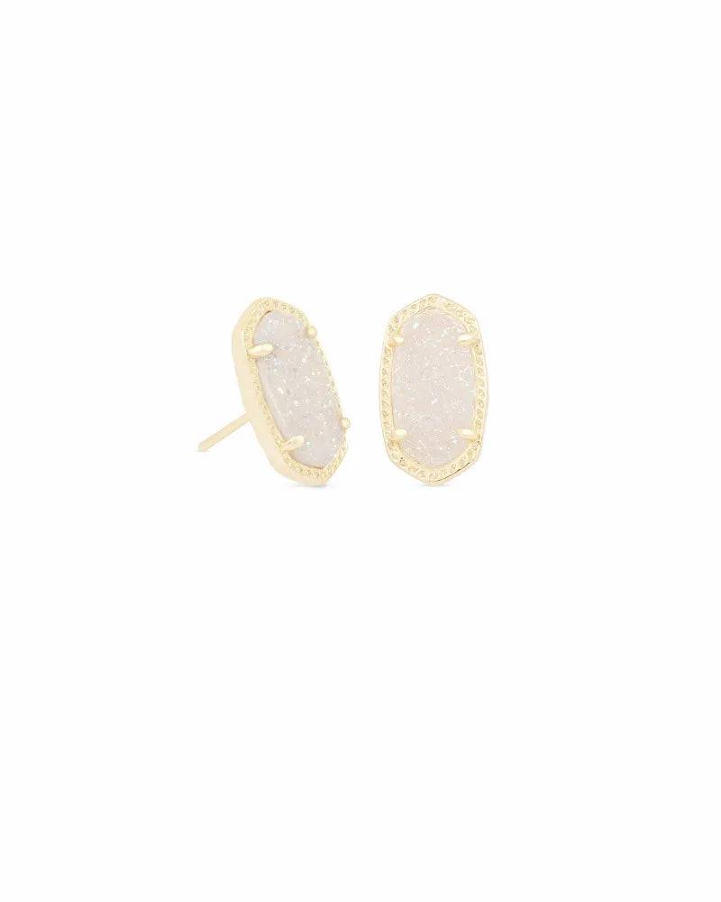 Kendra Scott - Ellie Gold Stud Earrings - Iridescent Drusy - Findlay Rowe Designs