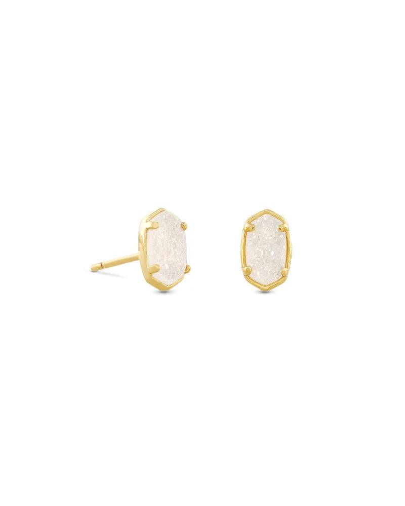 kendra scott - Emilie Gold Stud Earrings - Iridescent Drusy - Findlay Rowe Designs