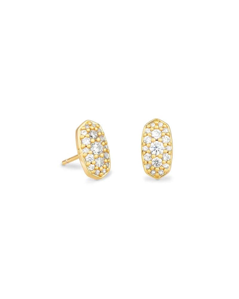 Kendra Scott - Grayson Gold Stud Earrings - White Crystal - Findlay Rowe Designs