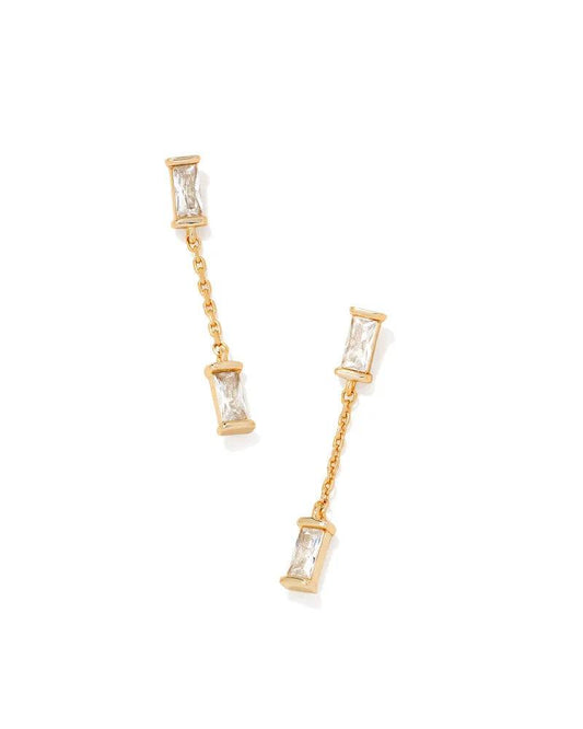 Kendra Scott- Juliette Gold Drop Earrings - White Crystal - Findlay Rowe Designs