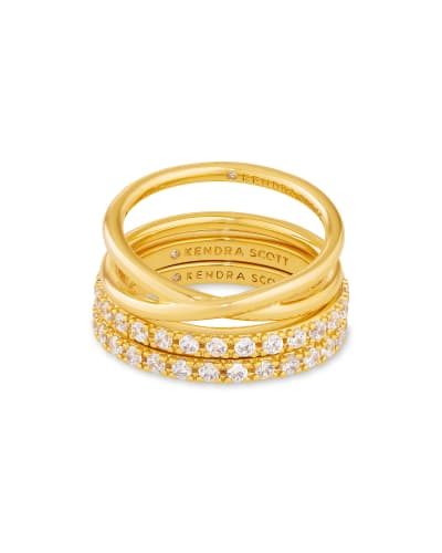 Kendra Scott-Livy Ring Set of 3 Gold Size 7 - Findlay Rowe Designs