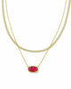 Kendra Scott - Grayson Herringbone Gold Multi Strand Necklace - Light Burgundy Illusion - Findlay Rowe Designs