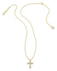 Kendra Scott - Cross Gold Pendant Necklace - White Crystal - Findlay Rowe Designs