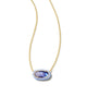Kendra Scott - Elisa Gold Enamel Framed Short Pendant Necklace - Dark Lavender - Findlay Rowe Designs