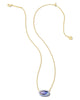 Kendra Scott - Elisa Gold Enamel Framed Short Pendant Necklace - Dark Lavender - Findlay Rowe Designs