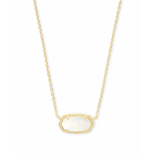 Kendra Scott - Elisa Gold Pendant Necklace In White Kyocera Opal - Findlay Rowe Designs