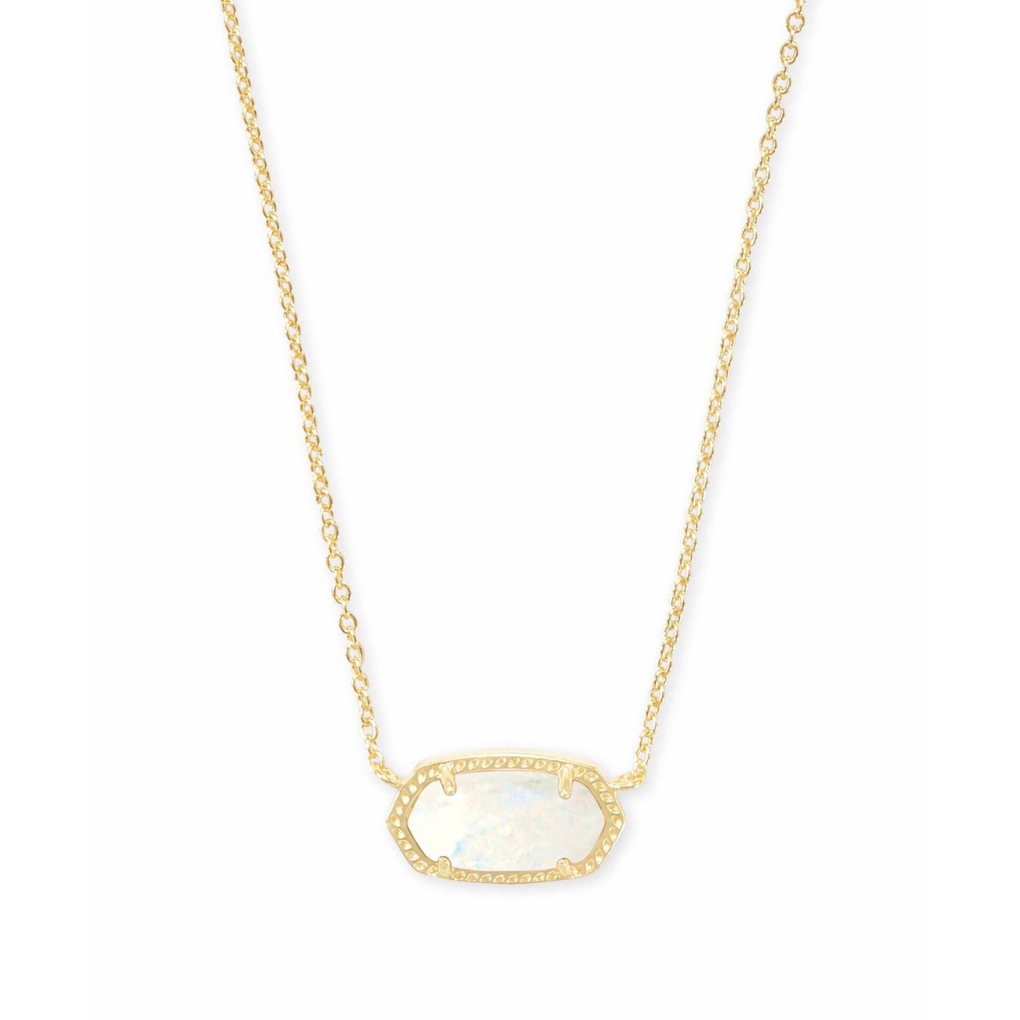 Kendra Scott - Elisa Gold Pendant Necklace In White Kyocera Opal - Findlay Rowe Designs