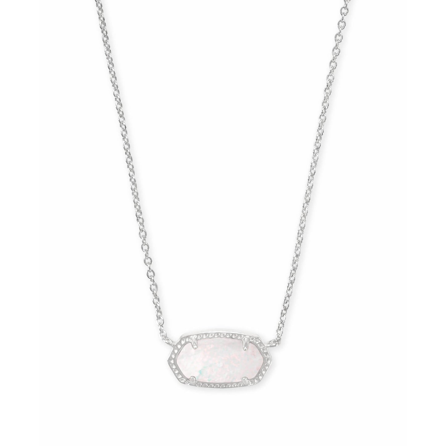 Kendra Scott - Elisa Silver Pendant Necklace - White Kyocera Opal - Findlay Rowe Designs