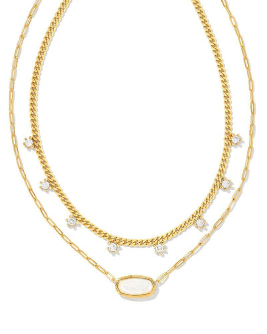 Kendra Scott - Framed Elisa Gold Multi Strand Necklace - Iridescent Opalite Illusion - Findlay Rowe Designs