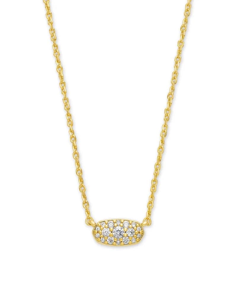 Kendra Scott - Grayson Gold Pendant Necklace - White Crystal - Findlay Rowe Designs