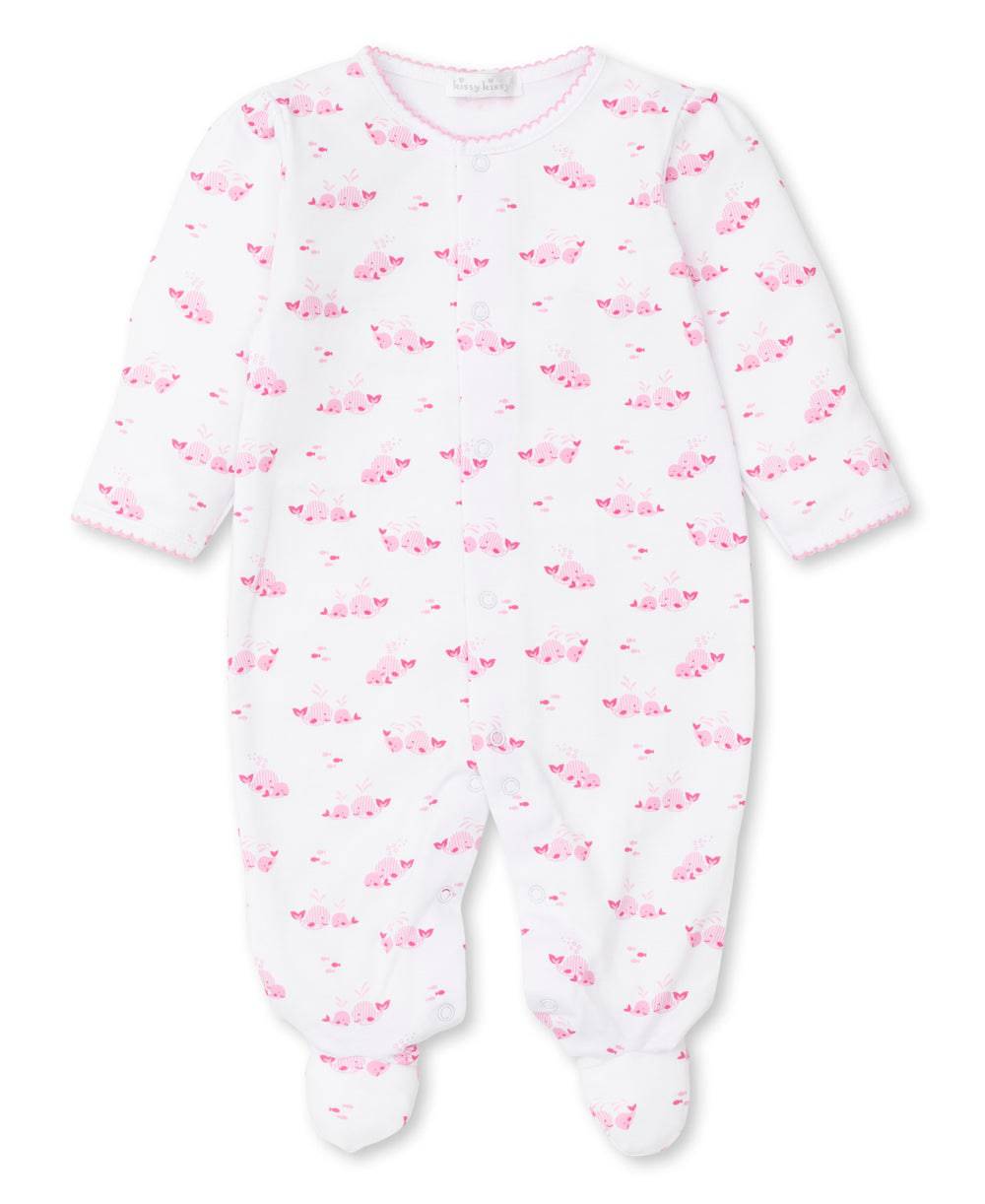 KISSY KISSY - Whale Wishes Pink Print Footie - Findlay Rowe Designs