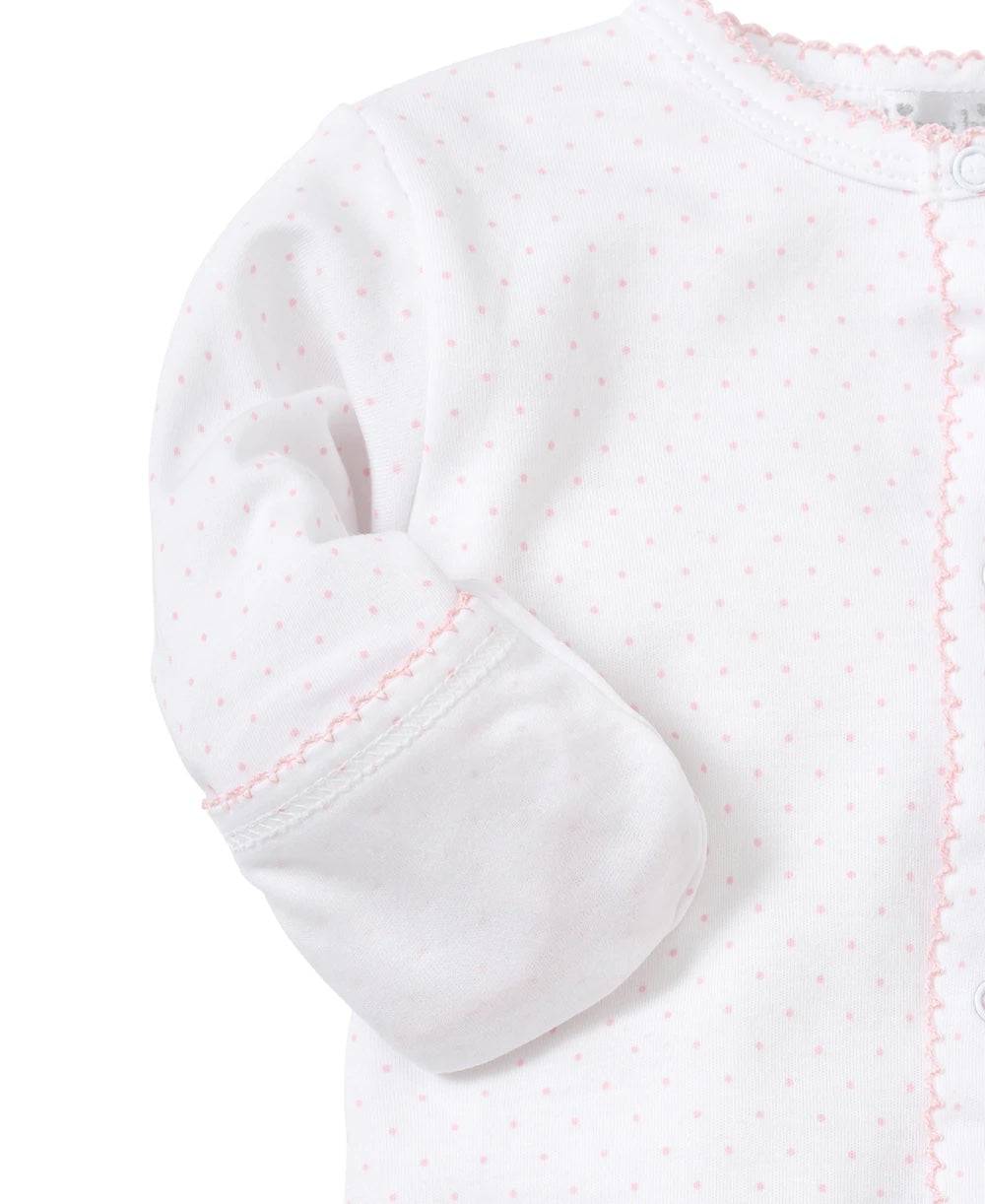 Kissy Kissy - Zip Footie - Kissy Dots- White/Pink - Findlay Rowe Designs