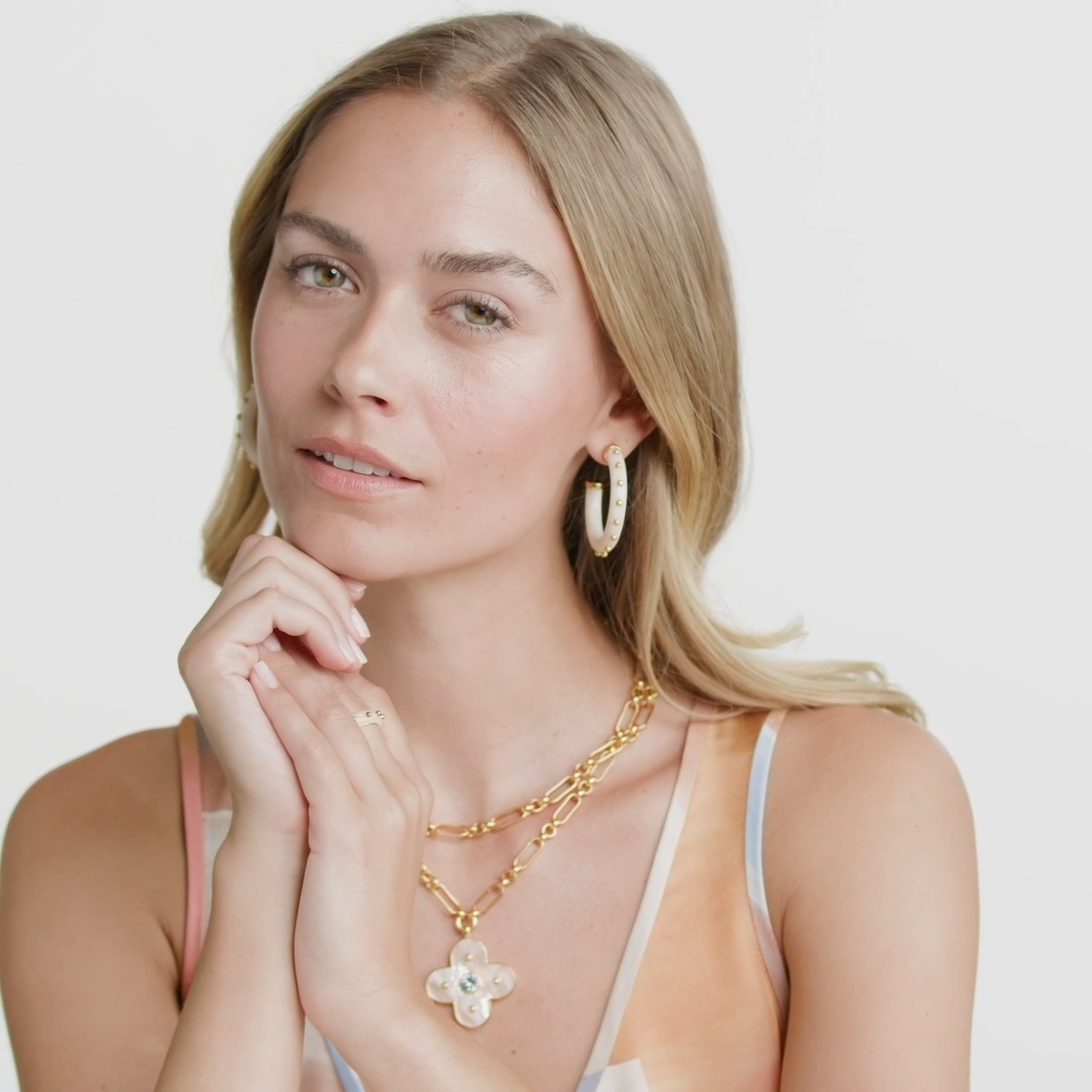 Julie Vos - Earrings - Colette Hoop - Alabaster - Large - Findlay Rowe Designs