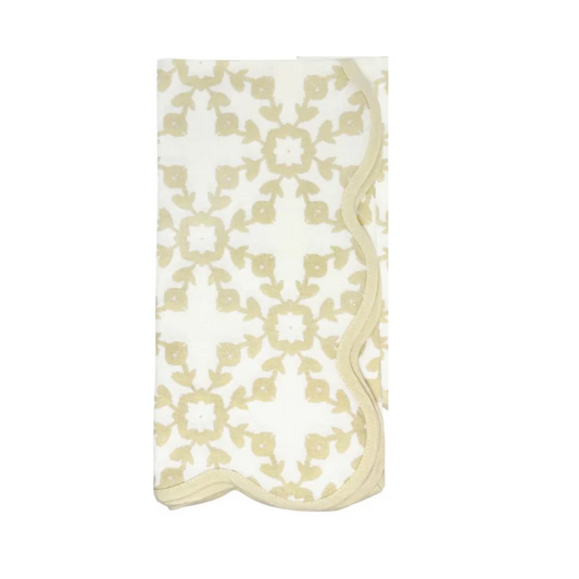 Laura Park - Scalloped Dinner Napkins - Highlands Beige - Findlay Rowe Designs