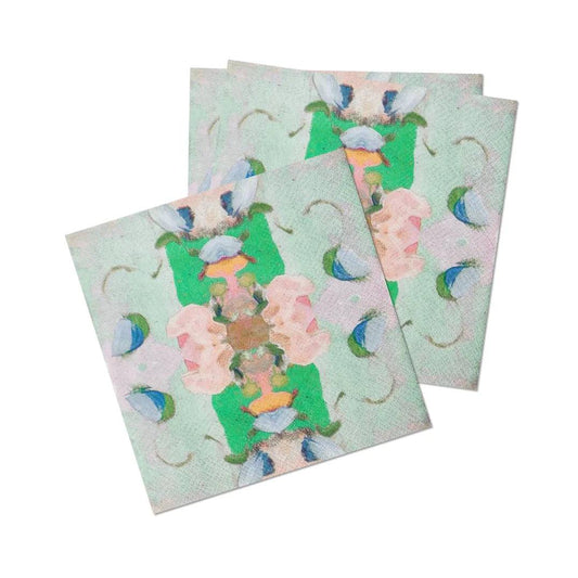 Laura Park - Cocktail Napkins - Monet's Garden - Green | Findlay Rowe Designs