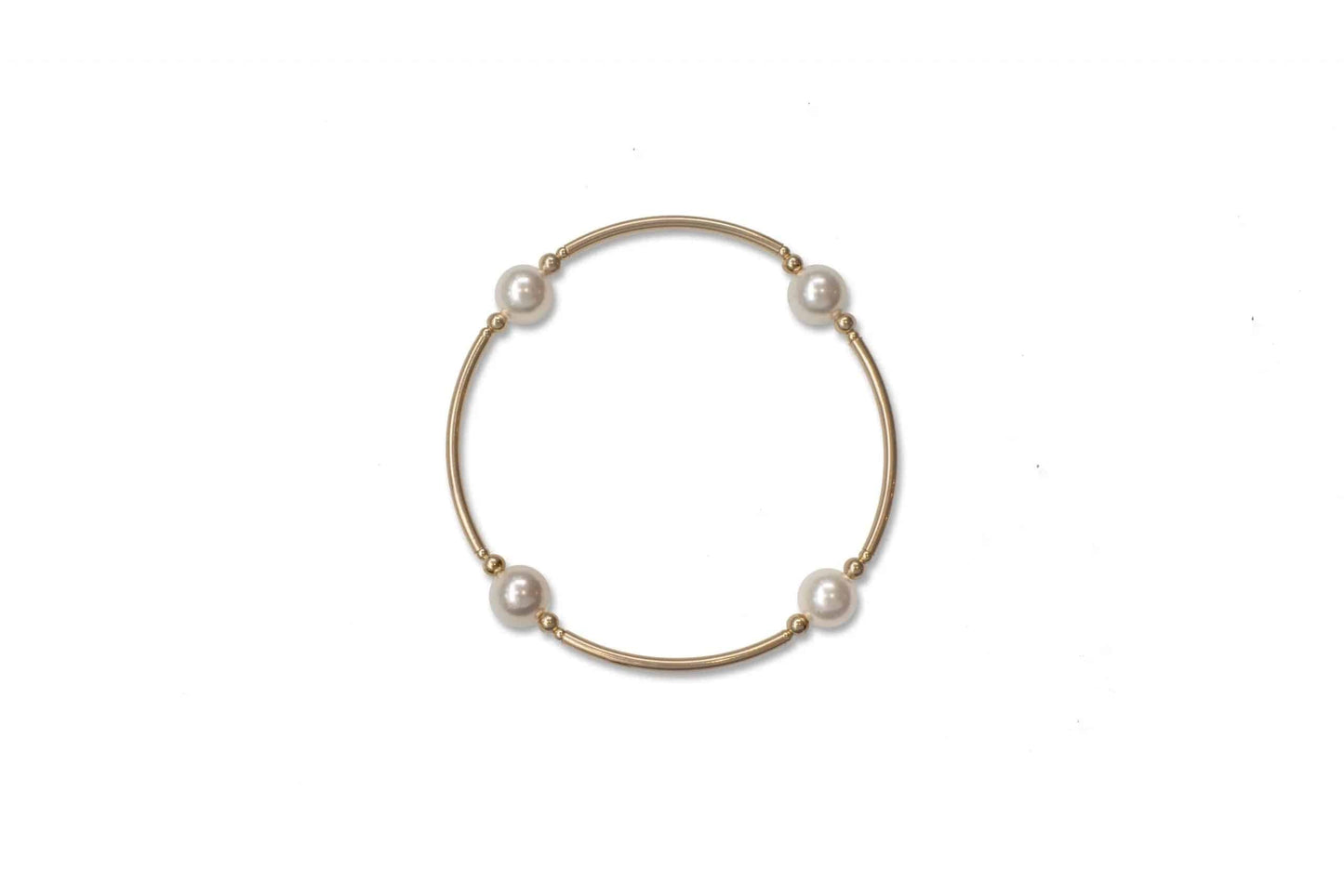 8MM White Pearl Blessing Bracelet with Gold-filled Links - Findlay Rowe Designs