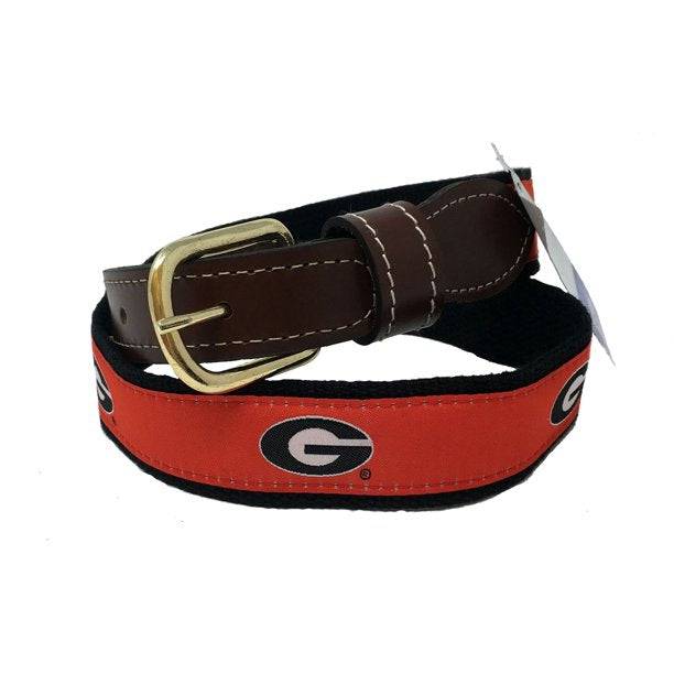 Belt - University of Georgia - Red LOGO - Findlay Rowe Designs